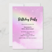 Invitation Ciel rose avec citron jaune arc-en-ciel Anniversai (Devant)