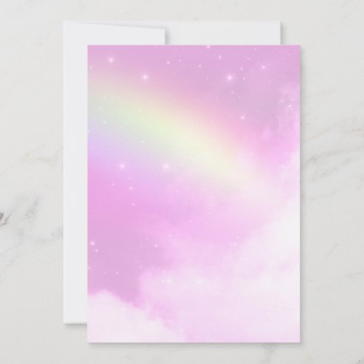 Invitation Ciel rose avec citron jaune arc-en-ciel Graduation (Dos)