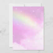 Invitation Ciel rose pastel avec Baby shower nuages fluides (Dos)