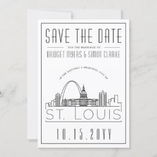 Invitation Ciel stylisé de la ville de St. Louis pour le mari