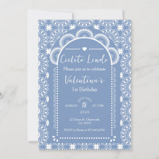 Invitation Cielito Lindo 1er anniversaire bleu