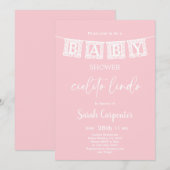 Invitation Cielito Lindo Baby shower Girl (Devant / Derrière)