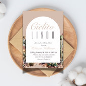 Invitation Cielito Lindo Baby shower mexicain de cactus beige