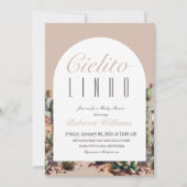 Invitation Cielito Lindo Baby shower mexicain de cactus beige (Devant)
