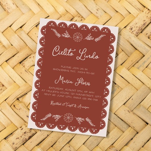 Invitation Cielito Lindo Baby shower mexicain Papel Picado