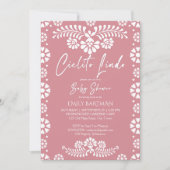 Invitation Cielito lindo baby shower mexicain rose pâle (Devant)