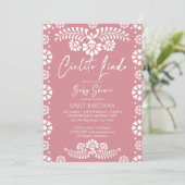 Invitation Cielito lindo baby shower mexicain rose pâle (Debout devant)