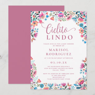 Invitation Cielito Lindo Baby shower mexicain Talavera Floral