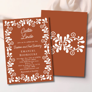 Invitation Cielito Lindo Baptême et premier anniversaire en t