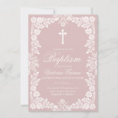 Invitation Cielito Lindo Baptême rose (Devant)