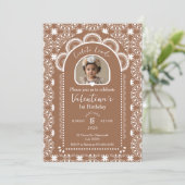 Invitation Cielito Lindo Beige 1er anniversaire Photo (Debout devant)
