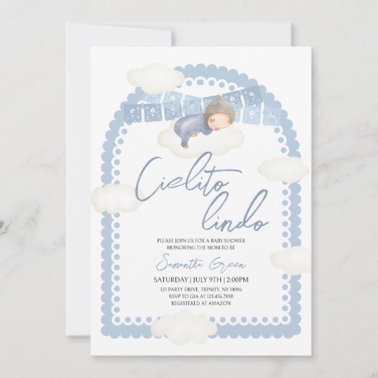 Invitation Cielito Lindo Boy Baby shower (Devant)