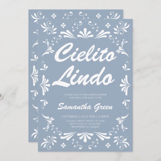 Invitation Cielito Lindo Boy Baby shower (Devant / Derrière)