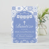 Invitation Cielito Lindo Dusty Blue Bautizo Talavera (Debout devant)