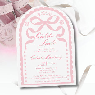 Invitation Cielito Lindo Fille au Papier Picado Rose Baby Sho