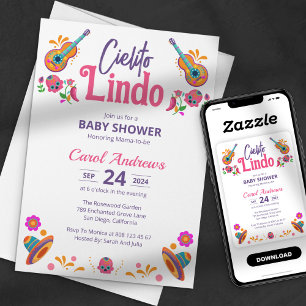 Invitation Cielito Lindo Guitare mexicaine Baby shower Talave