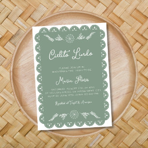 Invitation Cielito Lindo Mexicain Papier Picado Baby shower g