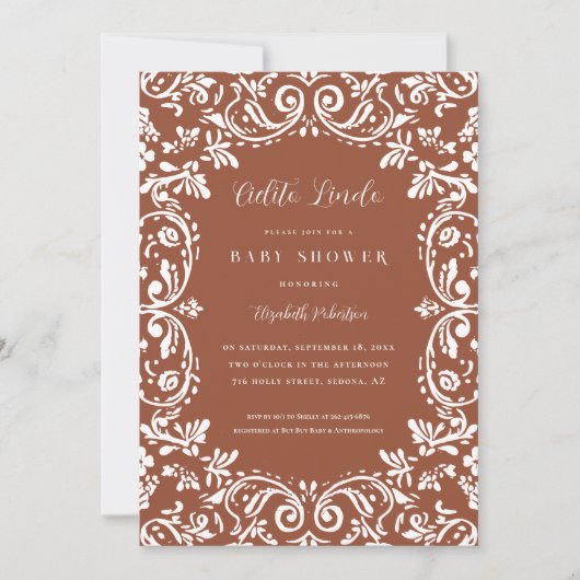 Invitation Cielito Lindo Mexicain Papier Picado Talavera (Devant)