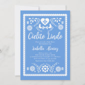 Invitation Cielito Lindo Mexican Picado Heart Baby Shower (Devant)