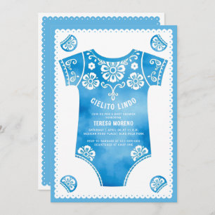Invitation Cielito Lindo mignon carrosserie bleu garçon baby