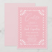 Invitation Cielito Lindo Papel Piado Baby shower Girl (Devant / Derrière)