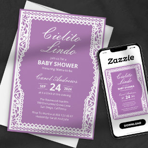 Invitation Cielito Lindo Papel Picado Baby Shower Mexicain