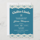 Invitation Cielito Lindo Papel Picado Blue Boy Baby shower (Devant)