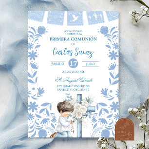 Invitation Cielito Lindo Première Première Communion Bleue