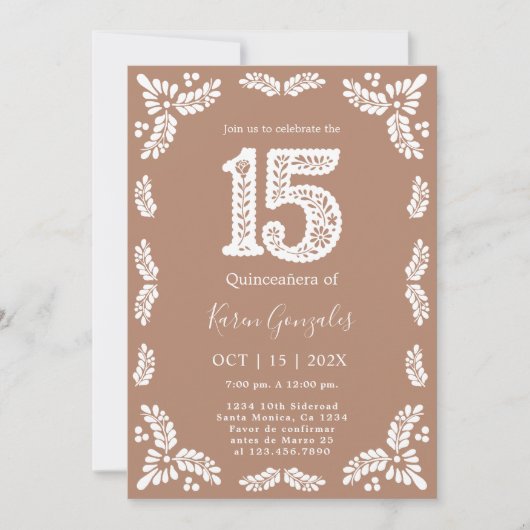 Invitation Cielito Lindo Quinceanera (Devant)