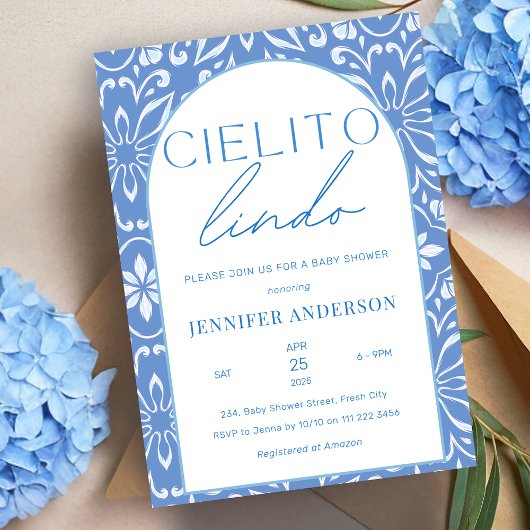Invitation Cielito Lindo Talavera Baby shower mexicain