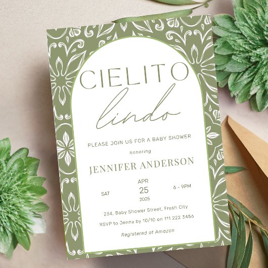 Invitation Cielito Lindo Talavera Baby shower mexicain