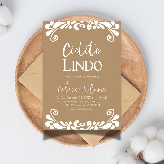 Invitation Cielito Lindo Talavera Baby shower mexicain Fiesta