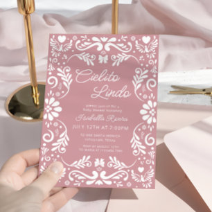 Invitation Cielito Lindo Talavera Baby shower Mexicaine fille
