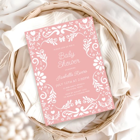 Invitation Cielito Lindo Talavera Mexican Girl Baby Shower
