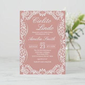 Invitation Cielito Lindo Talavera Mexican Pink Baby Shower