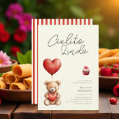 Invitation Cielito Lindo teddy heart baby shower