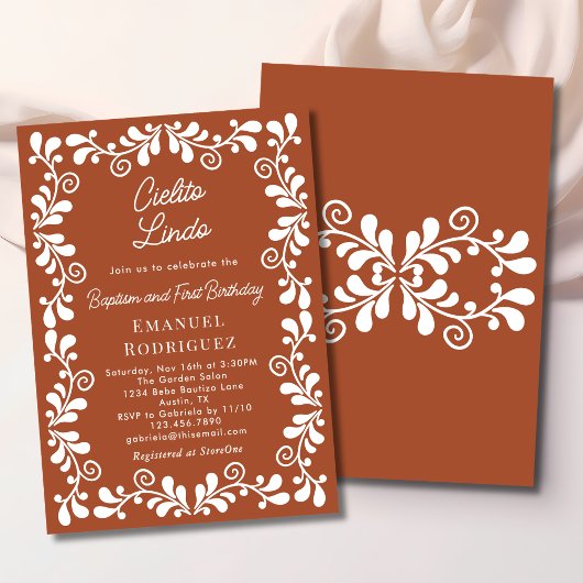 Invitation Cielito Lindo Terracotta Baptism & First Birthday