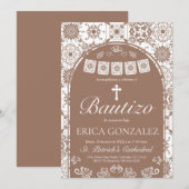 Invitation Cielito Lindo Terracotta Bautizo Talavera (Devant / Derrière)