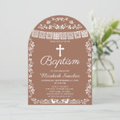 Invitation Cielito Lindo Terracotta Girl Baptism (Debout devant)