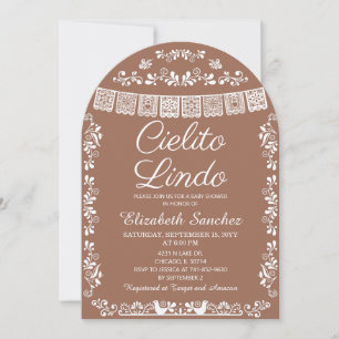 Invitation Cielito Lindo Terracotta Papel Picado Baby Shower