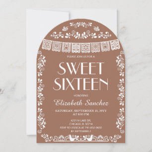 Invitation Cielito Lindo Terracotta Sweet Sixteen Anniversair
