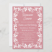 Invitation Cielito rose Dusty Lindo Baptême et premier annive (Devant)