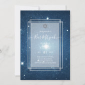 Invitation Ciels au-dessus du BAR MITZVAH Galaxy Blue Gold El (Devant)