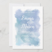 Invitation Ciels d'aquarelle bleu simple (Devant)