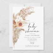 Invitation CIERA Boho Terracotta Baby shower Floral Pampas (Devant)