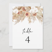 Invitation CIERA Boho Terracotta Pampas Desert Numéros de tab (Devant)