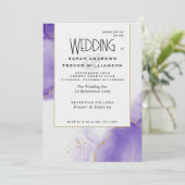 Invitation Cieux abstraits d'améthyste de mariage (Debout devant)