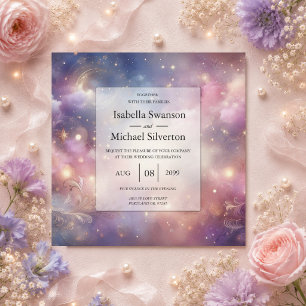 Invitation Cieux de poussière d'étoiles célestes scintillants