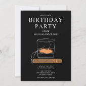 Invitation Cigar et Whisky, fête d'anniversaire (Devant)