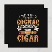 Invitation Cigar Lover | Mon Cognac Et Fumer Mon Cigar (Devant / Derrière)